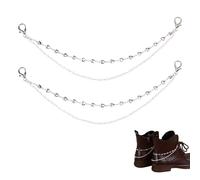 Mikovivi 2pcs Pearl Heart Shoe Chains, Y2k Punk Gothic Goth Adjustable Boot Charms for Martens Booties Combat and Ankle Boots Stylish Shoe Accessories Jewelry Decorations Women Mens