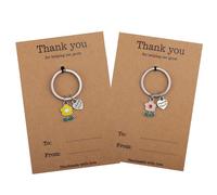 Mikovivi 2pcs Teacher Gift Keychain, Heart Flower Teacher Appreciation Gifts Thank You for Helping Me Grow Valentines Gifts Keyring for Teacher Women Christmas Thanksgiving (Yellow, Pink)