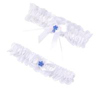 Mikovivi 2pcs Wedding Brides Bow Garters for Women, Elastic Lace Bridal White Garters with Keepsake & Toss Design Stretchable Thigh Belts for Wedding Valentines Day Party Accessories Gift
