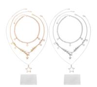 Mikovivi 2pcs Y2K Star Necklace for Women, Gold & Silver Stack Star Necklace with Grunge Chain Aesthetic Vintage Cute Gothic Emo Jewelry Set