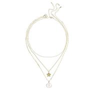 Mikovivi 3pcs Adjustable Shell Pearl Necklace Set, Gold Hibiscus Flower Seashell Pearl Necklaces Stylish Stackable Summer Seashell Jewelry Beach Neck Accessories for Women