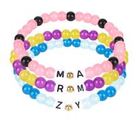 Mikovivi 3pcs Friendship Beaded Bracelet, Extensible Friendship Bead Bracelets with Letter Cosplay Outfit Accessories Gift Merch Party Decoration Costume for Fans Best Friend Sister Women