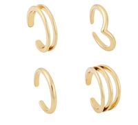 Mikovivi 4pcs Gold Toe Ring Set, 4 Styles Open Band Toe Ring Adjustable Summer Beach Foot Jewelry Elegant Gift for Women Beach Party Summer Camp Gift