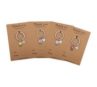 Mikovivi 4pcs Teacher Appreciation Keychain, Thank You Gifts Keyring with Flower Heart Charm Thank You for Helping Me Grow Teacher’s Day Women Gift for Valentines Christmas Thanksgiving (4 Colors)