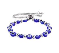 Mikovivi Adjustable Evil Eye Bracelet Women, Blue Lucky Bracelet with Evil Eye Rakhi for Brother Charm Good Luck Jewelry for Protection & Positive Energy