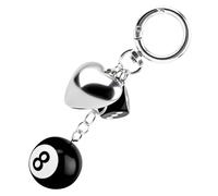 Mikovivi Bag Charms for Man & Woman, 8 Ball Keychain with Dice & Silver Heart Magic Eight Ball Stylish Keychain Charms Accessories for Handbag Backpack Purse