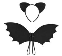 Mikovivi Bat Wings & Ears Headband Set, Halloween Costume Accessories