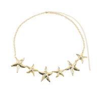 Mikovivi Body Chains for Women, Starfish Mermaid Beach Waist Chains Adjustable Boho Bikini Belly Chain Trendy Bodies Chain Jewelry Accessories for Women