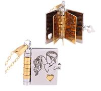 Mikovivi Book Pendant Necklace, Personalized Engravable Openable Cute Book Lover Themed Jewellery Chain Necklace for Sister Daughter Son My Love Couple Birthday and Graduation Gift