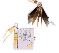 Mikovivi Book Pendant Necklace, Personalized Engravable Openable Cute Book Lover Themed Jewellery Chain Necklace for Sister Daughter Son My Love Couple Birthday and Graduation Gift