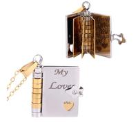 Mikovivi Book Pendant Necklace, Personalized Engravable Openable Cute Book Lover Themed Jewellery Chain Necklace for Sister Daughter Son My Love Couple Birthday and Graduation Gift