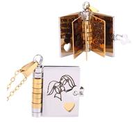 Mikovivi Book Pendant Necklace, Personalized Engravable Openable Cute Book Lover Themed Jewellery Chain Necklace for Sister Daughter Son My Love Couple Birthday and Graduation Gift