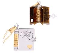 Mikovivi Book Pendant Necklace, Personalized Engravable Openable Cute Book Lover Themed Jewellery Chain Necklace for Sister Daughter Son My Love Couple Birthday and Graduation Gift