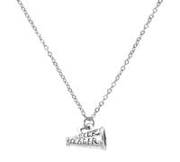 Mikovivi Cheer Necklace for Women, Silver Dainty Cheerleader Pendant Necklace for Mom Coach Player Team Sport Jewelry Gift & Accessory