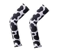 Mikovivi Cow Animal Print Arm Sleeves, Sun Protection Cooling Shooter Compression Cute Protective Covers for Basketball Football Outdoor Sports Supplies Accessories Women Men Youth (White and Black)
