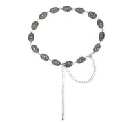 Mikovivi Cowgirl Belts for Women, Maximum Adjustable Circumference 46.46in/118cm Boho Style Adjustable Delicate Metal Western Chain Belts for Jeans Dress Accessory(Silver)