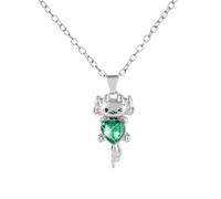 Mikovivi Cute Axolotl Salamander Pendant Necklace - Green Crystal Axolotl Animal Jewelry for Women - Fashion Holiday Gifts