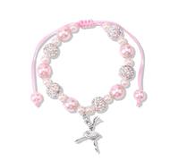Mikovivi Dance Bracelet for Women, Sparkly Pink White Pearl Charm Bracelet Elegant Ballerina Jewelry Dance Recital & Competition Gift for Ballerina Dancers Lovers Teams & Friends
