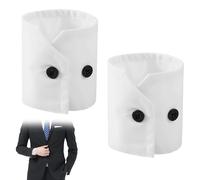 Mikovivi Detachable Shirt Cuffs, No-Sew False Cuff Sleeves for Shirts Decorative Fake Wrist Cuff Accessories for Men Women Wedding Cosplay Costume Attire Suit Blouse Coat (White)