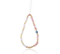 Mikovivi Evil Eye Phone Charm: Cute Beaded Wrist Strap Lanyard with Cell Chain, Perfect Keychain for Women