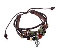 Mikovivi Fairy Grunge Bracelets, Stackable Leather Music Bracelet Braided Beaded Bracelet Handmade Beaded Bracelets Grunge Jewelry Aesthetic Fairycore Grunge Accessories for Women