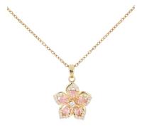 Mikovivi Flower Necklaces, Delicate Rotatable Crystal Bauhinia Flower Pendant Necklace Adjustable Anxiety Relief Fidget Jewelry for Women Retro Fashion Interesting Jewelry Accessories (Pink Diamond)