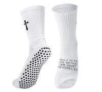 Mikovivi Football Cross Grip Socks, Unisex Anti-Slip Faith Christian Sports Socks for Soccer Basketball Tennis Gym Workouts