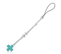 Mikovivi Four Leaf Clover Phone Charm, 7.09 Inch Length Lucky Flower Shamrock Phone Strap Car Hanging Ornament Phone Pendant Phone Decorations Accessories for Birthday Christmas Thanksgiving