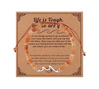Mikovivi Get Well Gifts for Women, Inspirational Nature Wave Bracelets Natural Stone Bead Bracelets Encouragement Gifts Life Is Tough But So Are You Recovering Jewelry for Friends