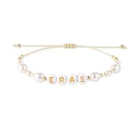 Mikovivi Gold Eras Pearl Beaded Bracelet, Engraved Eras Gold Letters, Adjustable Chain, Delicate Pearl Beaded Bracelet, Gift for Women, Festival, Tour, Party