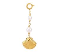 Mikovivi Gold Seashell Keychain for Women, Ocean Beach Key Chain Bag Charms with Sea Shell & Blue Rope Summer Purse Accessory Fashion Jewelry Gift