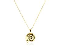 Mikovivi Gold Spiral Necklace Chunky, Gold Pendant Necklace Spiral Shell Dainty Chain Stainless Steel Simple Boho Jewelry Perfect Summer Beach-Inspired Gift for Women