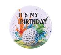 Mikovivi Golf Birthday Pin, 5.8cm/2.3in Golf Themed Its My Birthday Pin Round Button for Men Women Boys Girls Party Favors Supplies