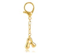 Mikovivi Initial Keychains for Women, Gold Initial Bag Charm Fashion Letter Keychain Personalized Copper Alphabet Charms for Bags Purses Backpacks (A)