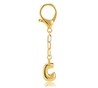 Mikovivi Initial Keychains for Women, Gold Initial Bag Charm Fashion Letter Keychain Personalized Copper Letter Charms for Bags Purses Backpacks (C)