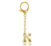 Mikovivi Initial Keychains for Women, Gold Initial Bag Charm Fashion Letter Keychain Personalized Copper Letter Charms for Bags Purses Backpacks (K)