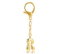 Mikovivi Initial Keychains for Women, Gold Initial Bag Charm Fashion Letter Keychain Personalized Copper Letter Charms for Bags Purses Backpacks (R)