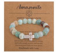 Mikovivi Inspirational Bracelet for Women, Get Well Gift Natural Stone Positive Bracelet with Encouragement Card Motivational Jewelry for Women Sister Friends Spiritual Gift