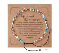 Mikovivi Inspirational Strength Bracelet for Women, Life is Tough But So are You Encouragement Motivational Bracelet Dont Let the Hard Days Win Get Well Jewelry for Friends Friendship Spiritual Gift