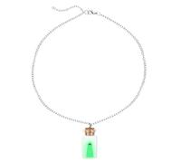 Mikovivi Luminous Ghost in A Bottle Pendant Necklace - Glow in the Dark Adopt A Ghost in A Jar - Spooky Halloween Jewelry for Women Men