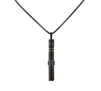 Mikovivi Mindfulness Breathing Necklace, Titanium Steel Anxiety Breathe Necklace Relief Breathe Easy Pendant for Women Men(Black)