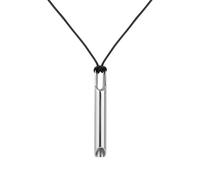 Mikovivi Mindfulness Breathing Necklace, Titanium Steel Anxiety Relief Breathlace Silver Whistle Quit Smoking Necklace for Women Men Meditation(Style 3)