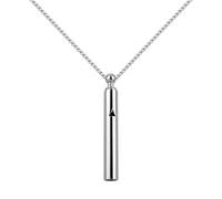 Mikovivi Mindfulness Breathing Necklace, Titanium Steel Anxiety Relief Breathlace Silver Whistle Quit Smoking Necklace for Women Men Meditation(Style 2)