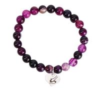 Mikovivi Natural Amethyst Bracelet, Purple Gemstone Crystal Stone Beads Bracelet with Heart Pendant & Encouragement Card Inspirational Jewelry for Women & Friends
