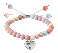 Mikovivi Natural Stone Healing Bead Bracelet, Stylish Inspirational Quote Music Bracelets with Heart Shape Charm Just Be Yourself Bracelet Jewelry Gifts for Women Friends Fans