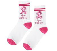 Mikovivi No One Fights Alone Socks, Cotton Inspirational Socks White Pink Breast Awareness Survivor Gifts Chemo Gifts Comfort Items For Women