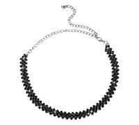Mikovivi Rhinestone Necklace for Women, Bling Sparkly Diamond Crystal Choker Trendy Elegant Adjustable Jewelry Accessories for Prom Wedding Party (Black)