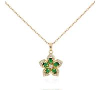 Mikovivi Rotatable Crystal Flower Necklaces for Women, Green Diamond