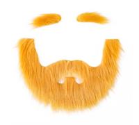Mikovivi Self Adhesive Beard Costume, Funny Facial Hair Fabric Made Old Man Beard Beard Dress up for Halloween Party Fancy Dress Ball Cosplay(Yellowish Brown)