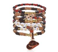 Mikovivi Stackable Cowgirl Beaded Bracelets, Western Country Beaded Stretch Bracelets y2k Style Boho Summer Beach Jewelry for Women